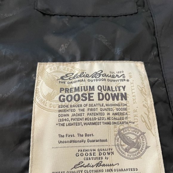 Eddie Bauer Long Black Goose Down Parka for Ultimate Winter Comfort. XL - Picture 7 of 7